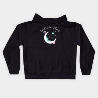 Alien UFO relaxing above Kids Hoodie